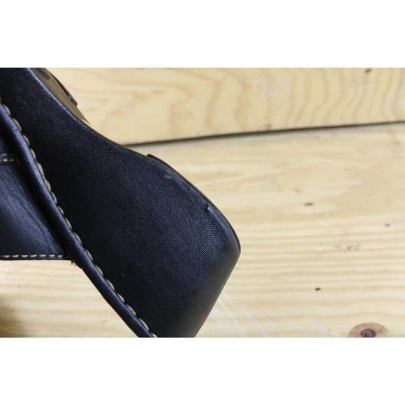 Born Wedge Women's Size 7 Handcrafted Leather Mules Clogs Black Hook and Loop - Picture 7 of 9